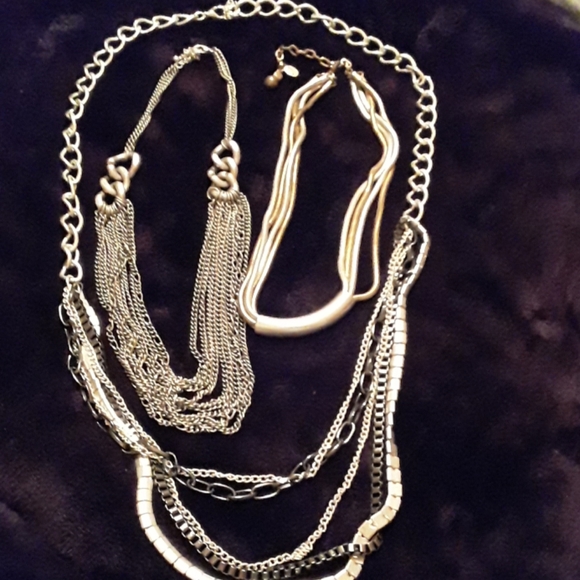 Necklace Lot silvertone - 3 chunky chain style - Picture 8 of 8